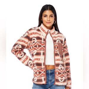 VANILLA BAY Santa Fe Outerwear Jacket - Dusty Pink/Brown - Large